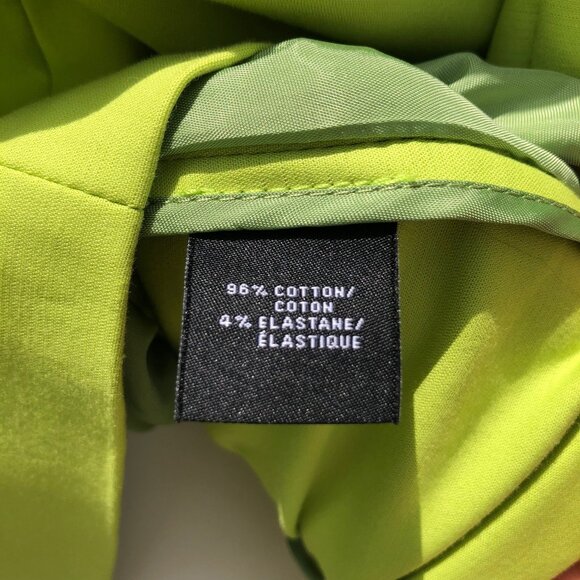 Lafayette Lime Green Jacket 6 Top Coat Long Sleeve Small Zip Collar Pockets - Picture 7 of 8